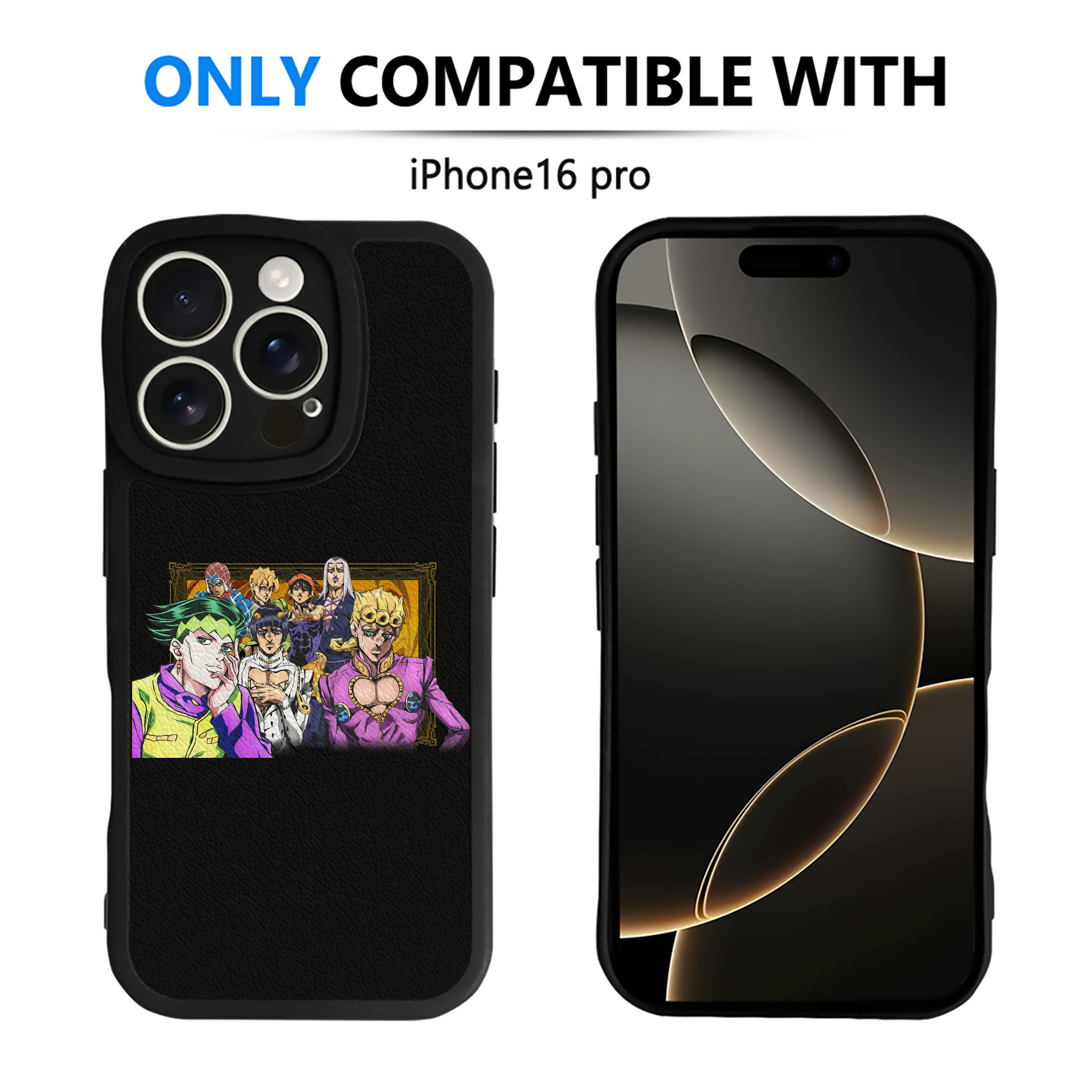 （画像用） ジョジョの奇妙な冒険 ジョルノ?ジョバァーナ JoJo's Bizarre Adventure Giorno Giovanna 【iPhone 16シリーズ対応】シリコンスマホケース（レザー調） 材質：シリコン